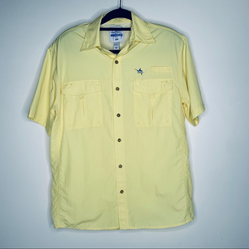 GUY HARVEY Short Sleeve Button Down Vented Shirt S